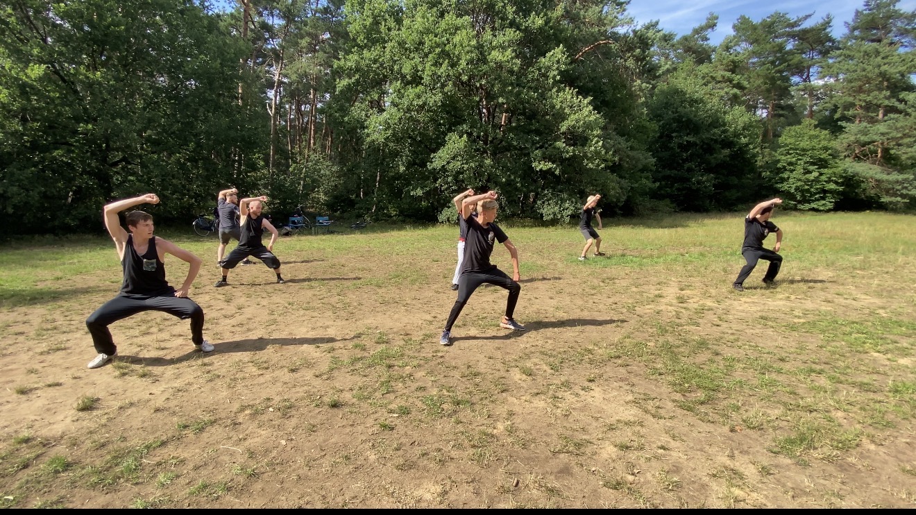 Group form practice in forest